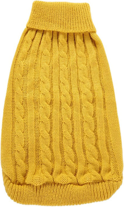 Knitted Small Dog Sweater, Turtleneck Pullover Warm Winter Puppy Clothes | Lightweight & Warm Knitted Winter Sweatshirt, Cold Weather Coat for Dog Girl & Boy, Cute Puppy Costume, Machine Washable