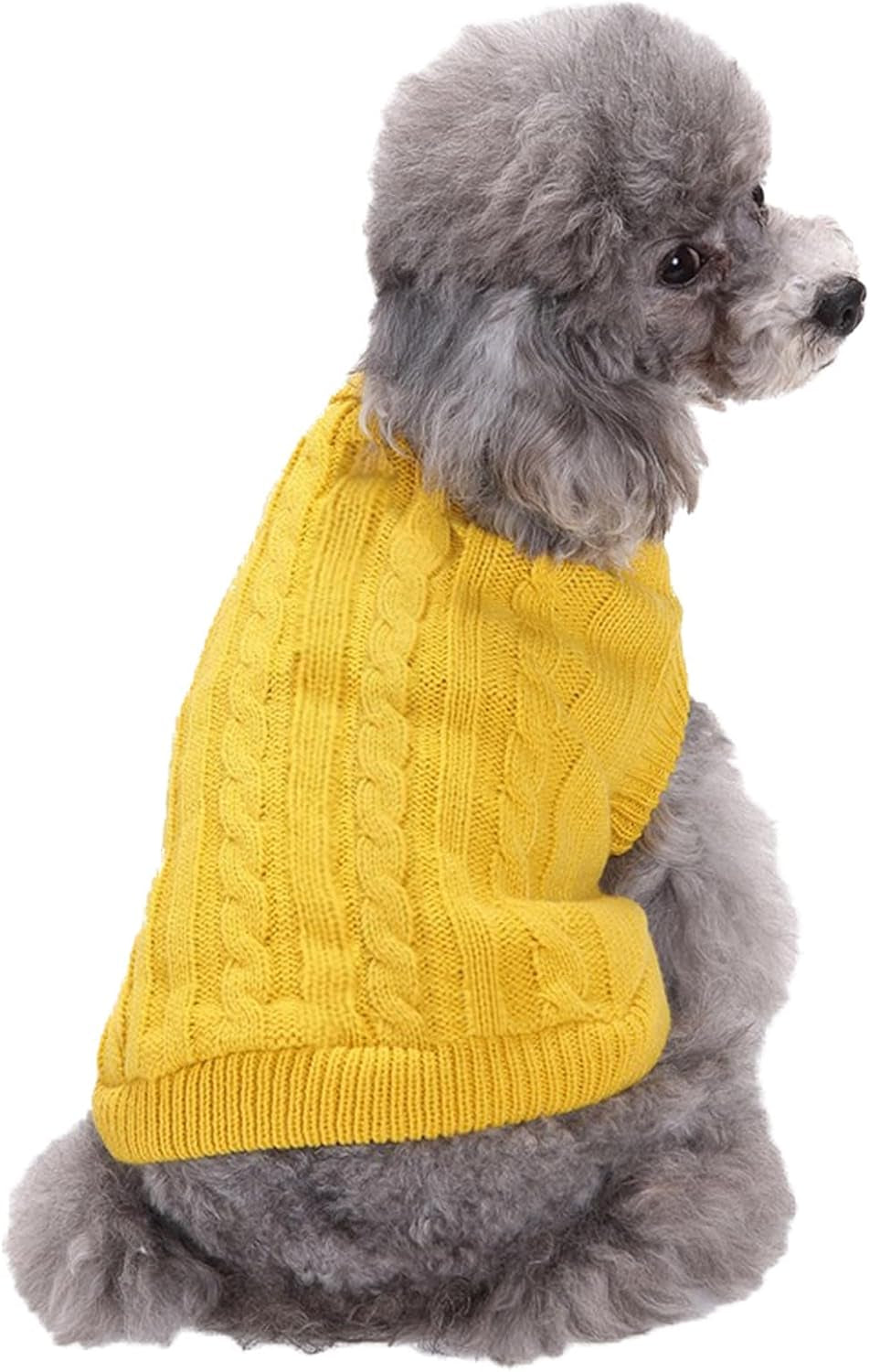 Knitted Small Dog Sweater, Turtleneck Pullover Warm Winter Puppy Clothes | Lightweight & Warm Knitted Winter Sweatshirt, Cold Weather Coat for Dog Girl & Boy, Cute Puppy Costume, Machine Washable