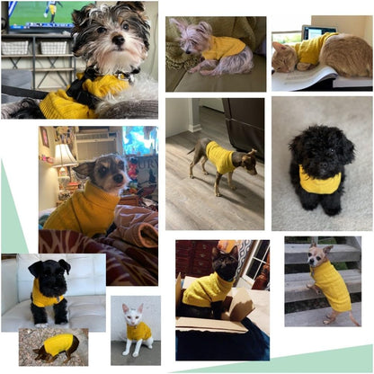 Knitted Small Dog Sweater, Turtleneck Pullover Warm Winter Puppy Clothes | Lightweight & Warm Knitted Winter Sweatshirt, Cold Weather Coat for Dog Girl & Boy, Cute Puppy Costume, Machine Washable