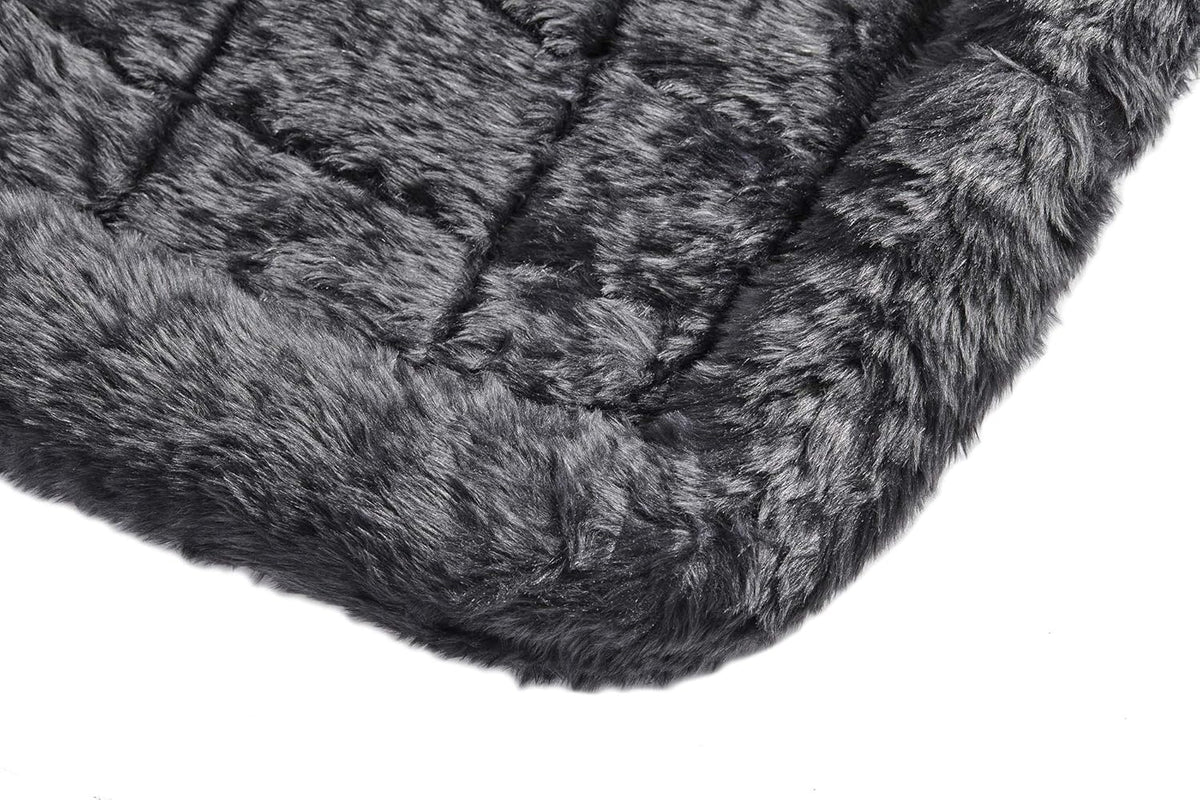 Midwest Homes for Pets Dog Bed - Gray Faux Fur Bolster, Ultra-Soft and Machine Washable, Fits 24-Inch Crates and Carriers, for Small Dogs and Cats