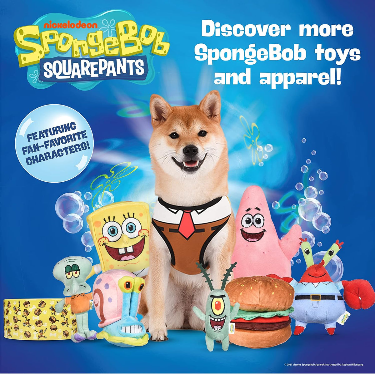 Spongebob Squarepants for Pets Dog Harness for Medium Dogs | No Pull Dog Harness for Spongebob Fans, Designed with Classic Spongebob Outfit | Soft and Comfortable Medium Dog Apparel