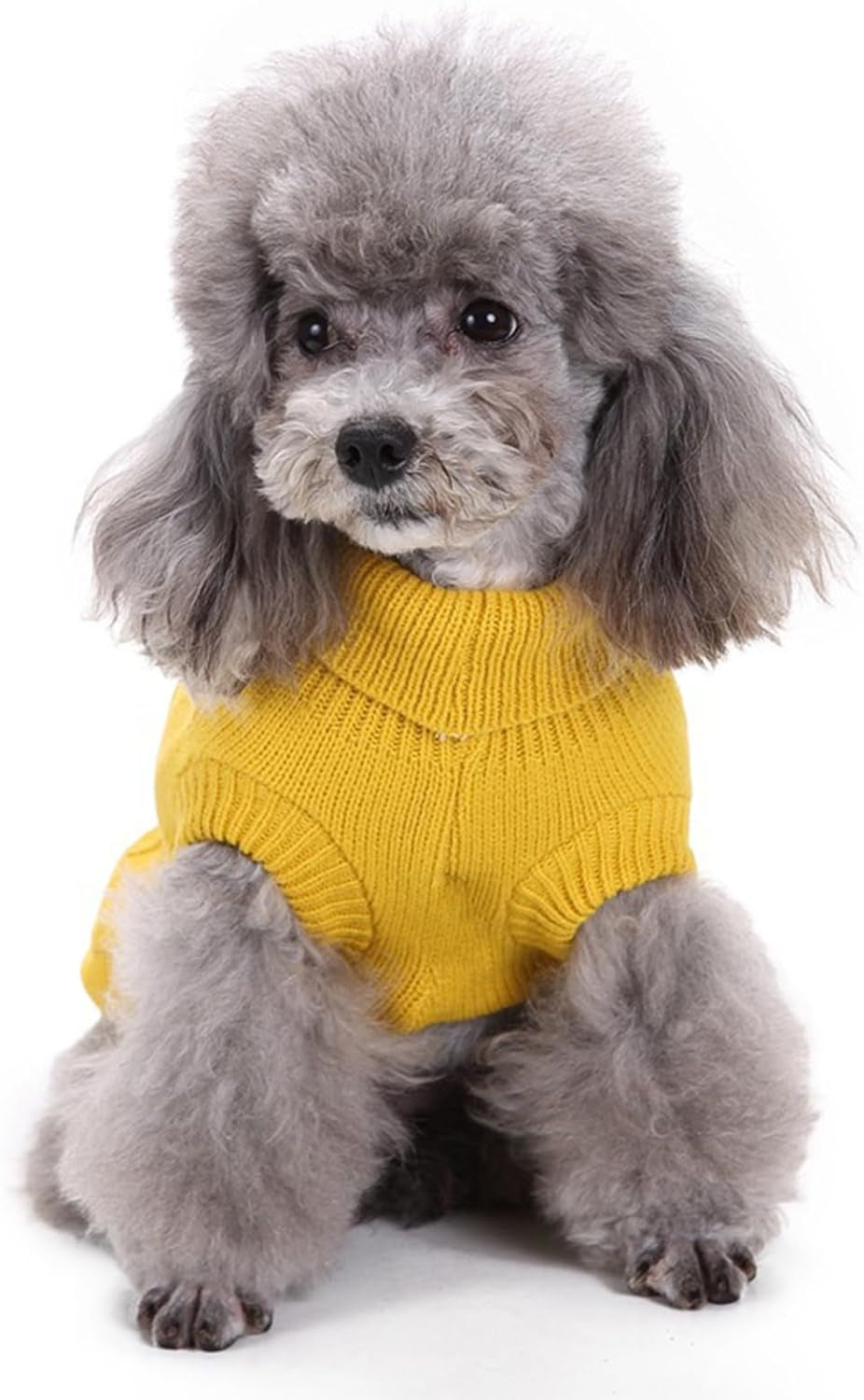 Knitted Small Dog Sweater, Turtleneck Pullover Warm Winter Puppy Clothes | Lightweight & Warm Knitted Winter Sweatshirt, Cold Weather Coat for Dog Girl & Boy, Cute Puppy Costume, Machine Washable